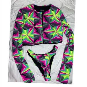 Kloset Envy Neon Abstract Kali Bikini Set
